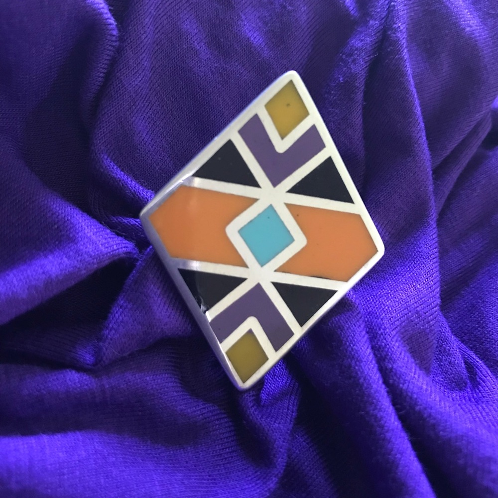 💙🧡 Geometric Inlay Ring 💛💜
